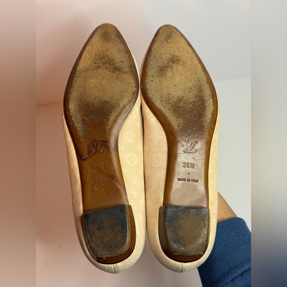 Louis Vuitton Mini Lin Ballet Flats Light Pink Size 36.5 - Picture 10 of 12